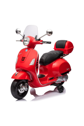 Moto électrique Piaggio Vespa GTS Super 12V avec top case et pare-brise-Rouge