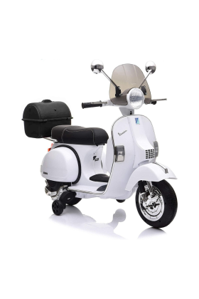 Moto électrique Piaggio Vespa PX150 pour enfants 12 V-Blanc