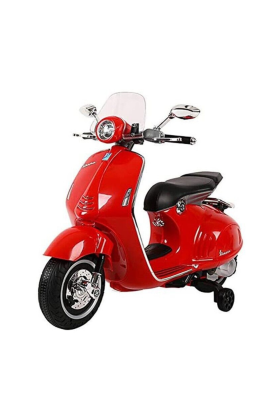 Moto électrique Piaggio Vespa 946 12V pour enfants avec pare-brise - Rouge