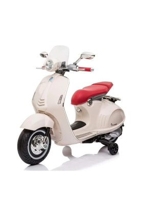 Moto électrique Piaggio Vespa 946 12V pour enfants avec pare-brise - Blanc