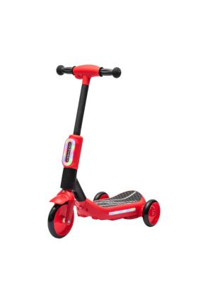 Trottinette électrique 3 roues de luxe pour enfants + casque et kit de protection- Rouge