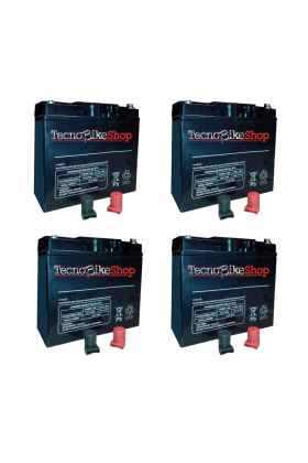 4 Batterie Cicliche per Veicoli Elettrici - Scooter - Biciclette - Monopattini  (48V) - 12V  22Ah a Piombo T8