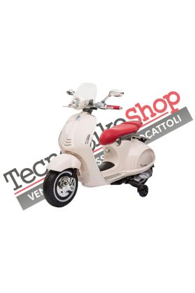 Moto électrique Piaggio Vespa 946 12V pour enfants avec pare-brise - Blanc