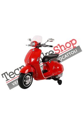 Moto électrique Piaggio Vespa 946 12V pour enfants avec pare-brise - Rouge