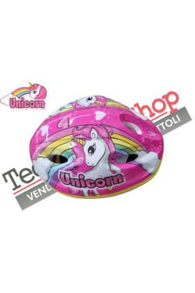 Casco Caschetto Bici Bambina Dino Bikes Unicorn Omologato Misura Regolabile