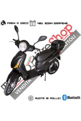 Bici Elettrica Scooter Velocipede Vitale NJT-007 250W  20Ah 48V Batteria a Grafene-Nero Opaco Matt