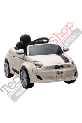  Fiat 500e 12V Voiture électrique pour enfants-Beige