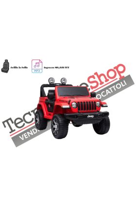 Auto Macchina Elettrica per Bambini JEEP FIAT Wrangler RUBICON 12V 2 Posti  con Mp3 - Sedile in Pelle