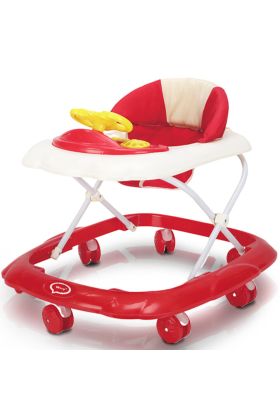 Marcheur Wizy Easy pour les premiers pas, compact et doté d'un volant interactif - Rouge