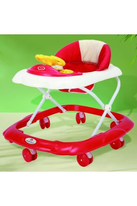 Marcheur Wizy Easy pour les premiers pas, compact et doté d'un volant interactif - Rouge