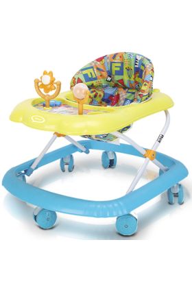 Marcheur Wizy Happy pour les premiers pas, pliable et peu encombrant, avec console de jeux intégrée - Bleu