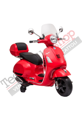 Moto électrique Piaggio Vespa GTS Super 12V avec top case et pare-brise-Rouge