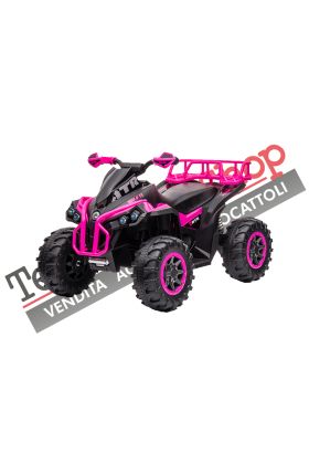 Quad électrique pour enfants ATV 1.0 12V avec radiocommande-Rose