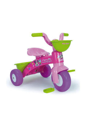 Triciclo a Pedali Primi Passi Disney MINNIE con Cestino e Portagiochi