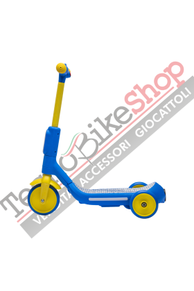 Trottinette électrique 3 roues de luxe pour enfants + casque et kit de protection- Bleu