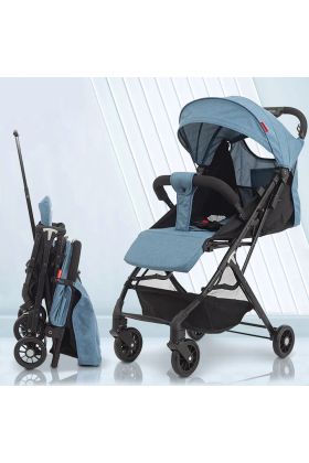 Poussette ultra-légère Wizy Pro, pliage facile, gain de place, capacité de 15 kg-Bleu