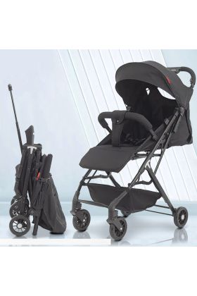 Poussette ultra-légère Wizy Pro, pliage facile, gain de place, capacité de 15 kg-Noir