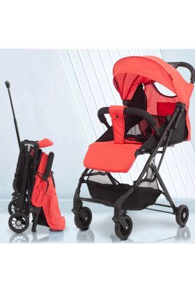 Poussette ultra-légère Wizy Pro, pliage facile, gain de place, capacité de 15 kg- Rouge