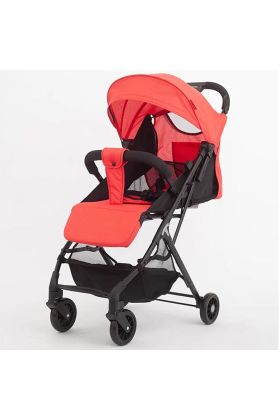 Poussette ultra-légère Wizy Pro, pliage facile, gain de place, capacité de 15 kg- Rouge