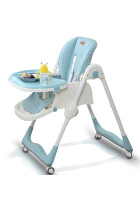 Chaise haute Wizy Easy 0-36 mois, pliable, peu encombrante et à hauteur réglable - Bleu