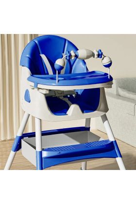 Chaise haute Wizy Pro 3-en-1, 0-36 mois, évolutive, pliable et peu encombrante-Bleu