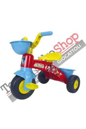 Triciclo a Pedali Primi Passi Disney MICKEY MOUSE con Cestino e Portagiochi