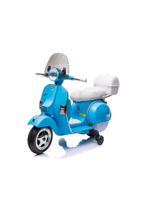 Moto Scooter Elettrico per Bambini Piaggio VESPA PX150 FULL con Parabrezza e Bauletto 12V ( Limited Edition ) Azzurro Napoli
