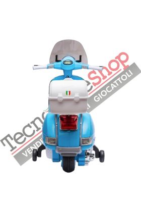 Moto Scooter Elettrico per Bambini Piaggio VESPA PX150 FULL con Parabrezza e Bauletto 12V ( Limited Edition ) Azzurro Napoli