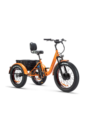 Triciclo Bicicletta Elettrica Z-TECH ZT-80-B "FAT TRIKE " 3 Ruote 250W 13 Ah 48V Batteria Litio 
