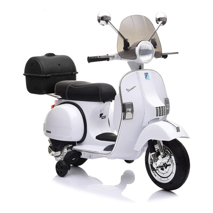 Moto électrique Piaggio Vespa PX150 pour enfants 12 V-Blanc