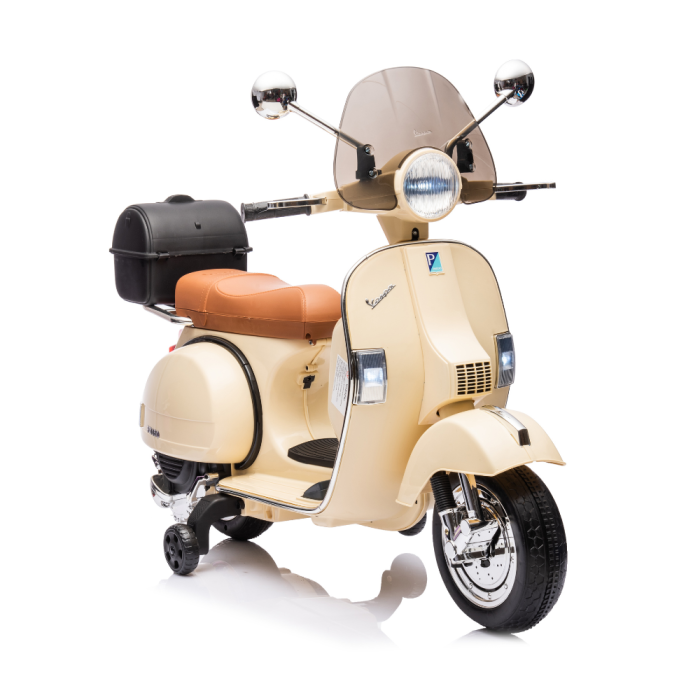 Moto électrique Piaggio Vespa PX150 pour enfants 12 V-Ivoire
