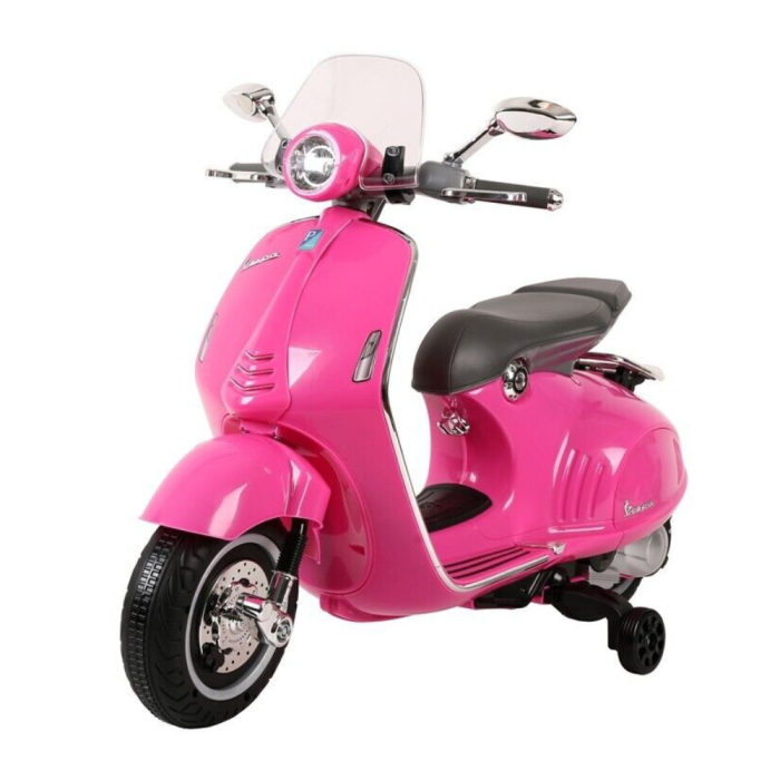Moto électrique Piaggio Vespa 946 12V pour enfants avec pare-brise - Rose