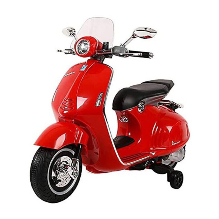 Moto électrique Piaggio Vespa 946 12V pour enfants avec pare-brise - Rouge