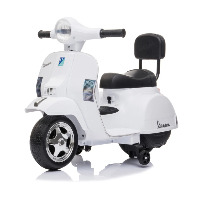 Moto électrique Piaggio Mini Vespa PX Small 6V pour enfants-Blanc