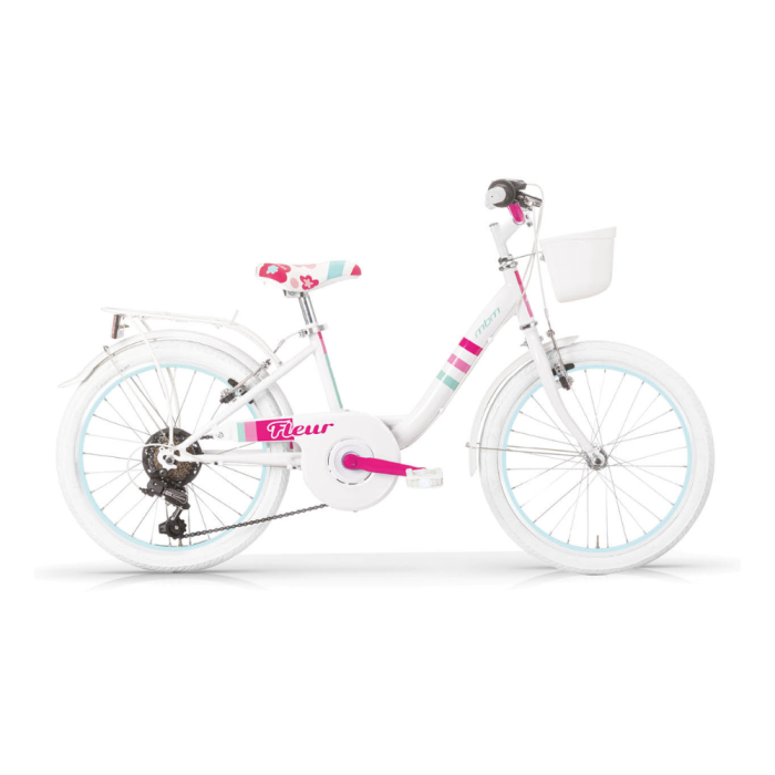 Vélo pour filles MBM Fleur 20" 6 vitesses -Blanc