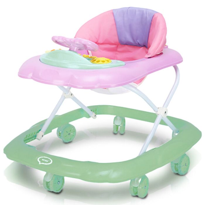 Marcheur Wizy Easy pour les premiers pas, compact et doté d'un volant interactif- Vert