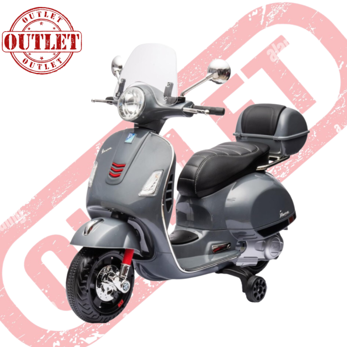 Moto Elettrica Piaggio Vespa GTS Super 12V con Bauletto e Parabrezza-Grigio - Seconda Scelta