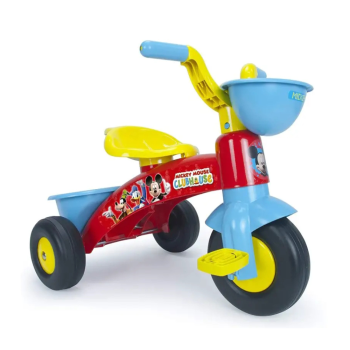 Tricycle à pédales Disney Mickey Mouse Premiers Pas avec panier et rangement pour jouets
