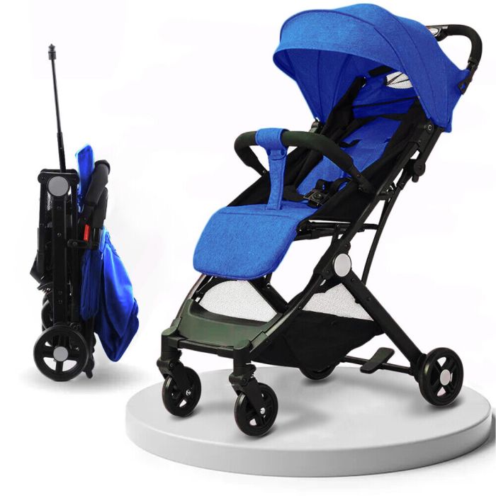 Poussette ultra-légère Wizy Easy, pliage facile, gain de place, capacité de 15 kg-Bleu 