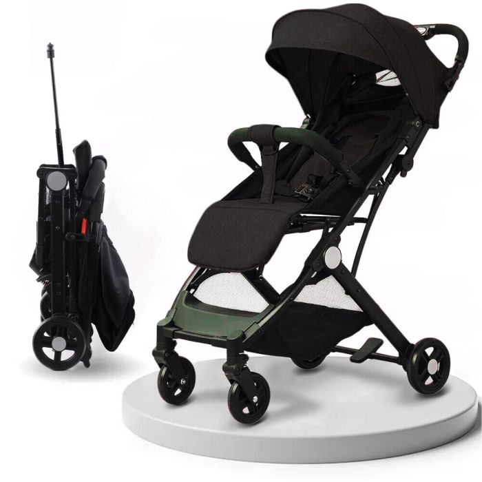Poussette ultra-légère Wizy Easy, pliage facile, gain de place, capacité de 15 kg-Noir