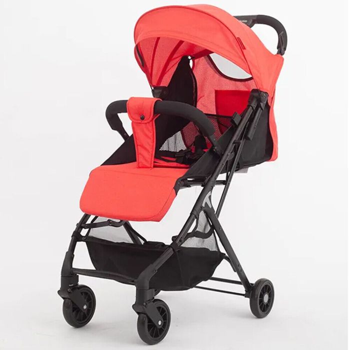 Poussette ultra-légère Wizy Pro, pliage facile, gain de place, capacité de 15 kg- Rouge
