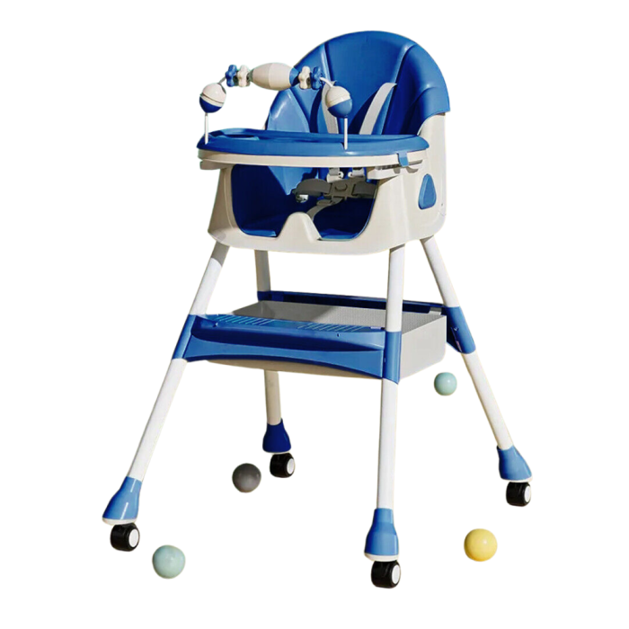 Chaise haute Wizy Pro 3-en-1, 0-36 mois, évolutive, pliable et peu encombrante-Bleu