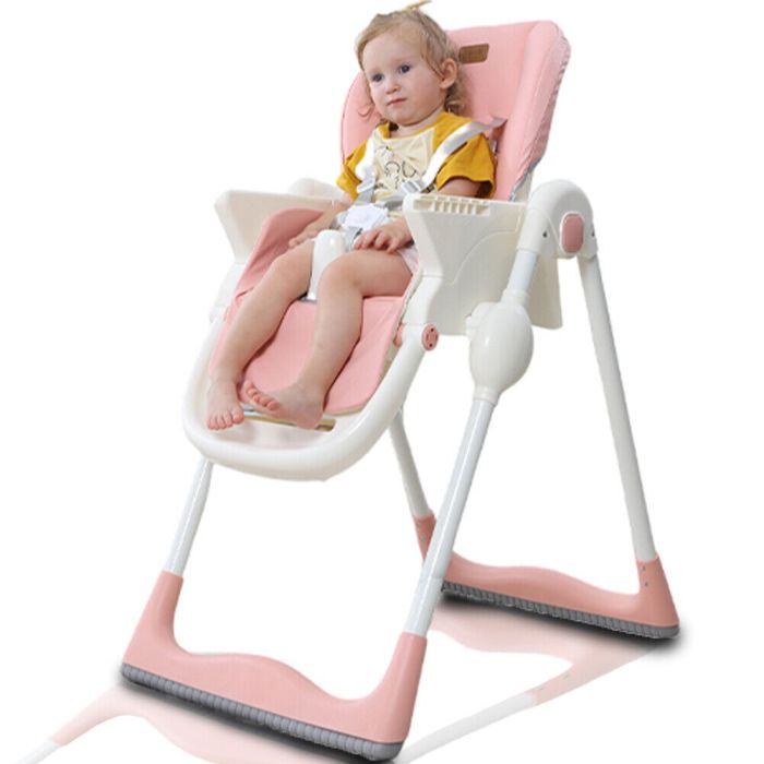Chaise haute Wizy Easy 0-36 mois, pliable, peu encombrante et à hauteur réglable- Rose